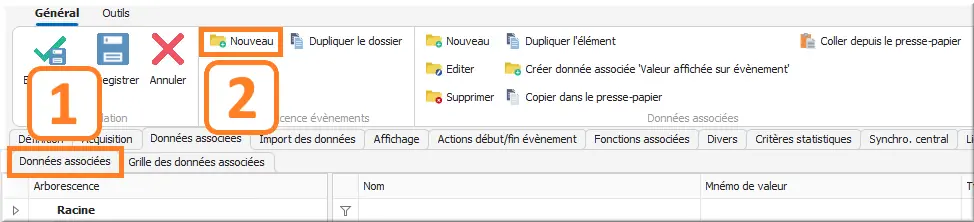 Ajout arborescence données associées